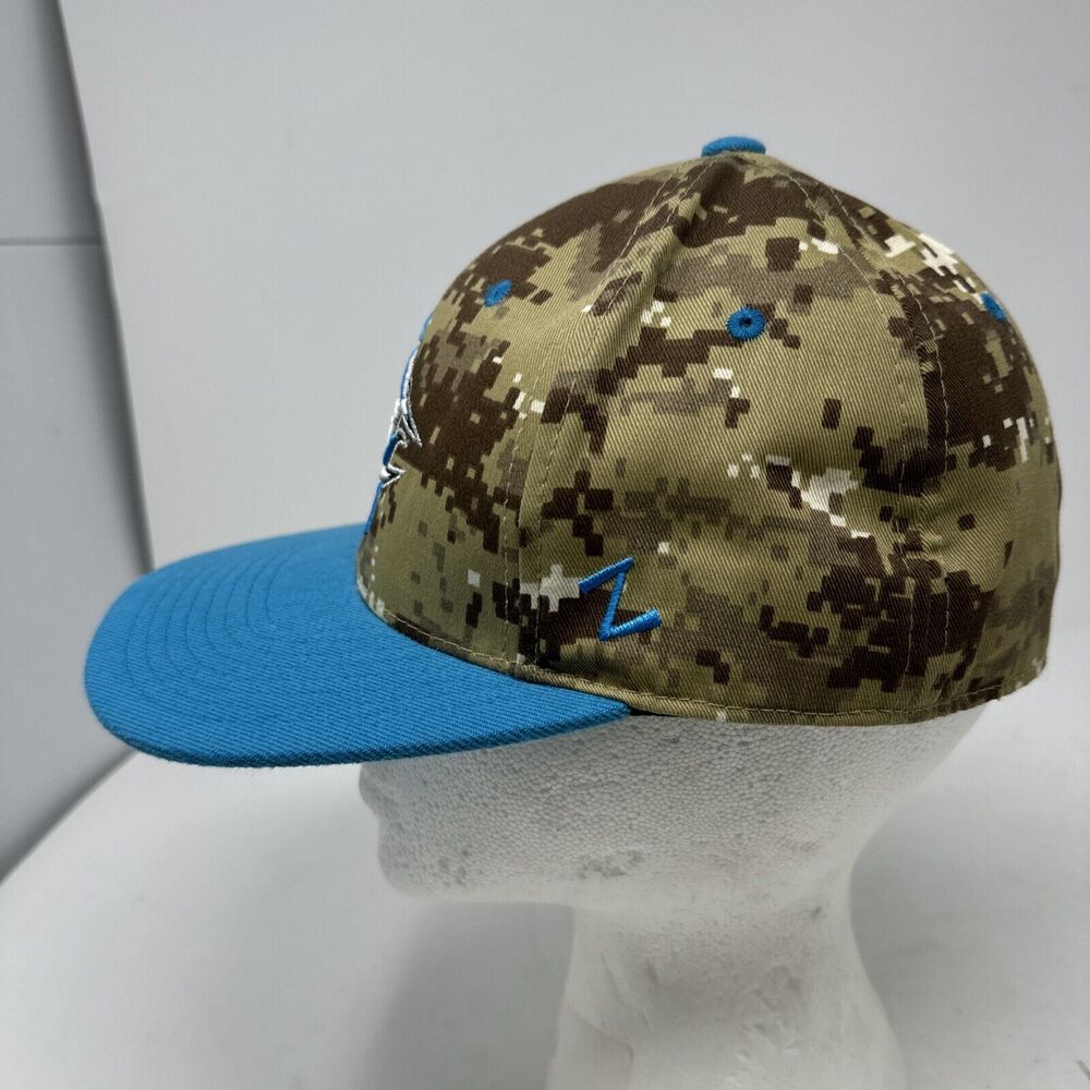 Zephyr Cap Hat Men's 6-7/8 Fitted Morehead City Marlins Desert Camo Embroidered - Picture 5 of 7
